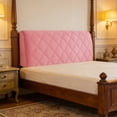 thumbnail image 6 of Thickened Elastic Headboard Protector Cover - Stretchable Soft Padded Bed Guard, Noise Reduction, Dustproof, Easy Install, Machine Washable, Full Wrap Design for Ultimate Protection Pink, 6 of 6