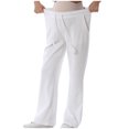 thumbnail image 5 of Penkiiy Women's Comfy Maternity Casual Pajama Pants Solid Color Drawstring Palazzo Lounge Pants Wide Leg 2XL White, 5 of 6