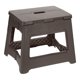thumbnail image 1 of Uxcell Taburete de paso plegable de 9" para adultos, capacidad de 132lbs, taburete antideslizante con mango, marrón, pequeño, 1 of 7