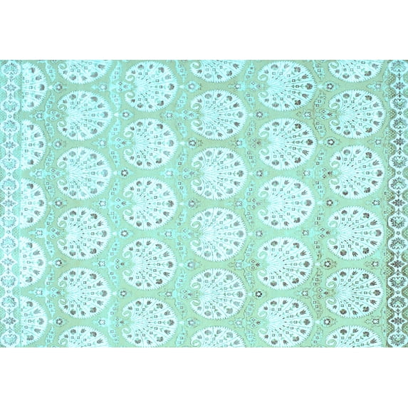 Ahgly Company Indoor Rectangle Abstract Light Blue Contemporary Area Rugs, 5' x 8'