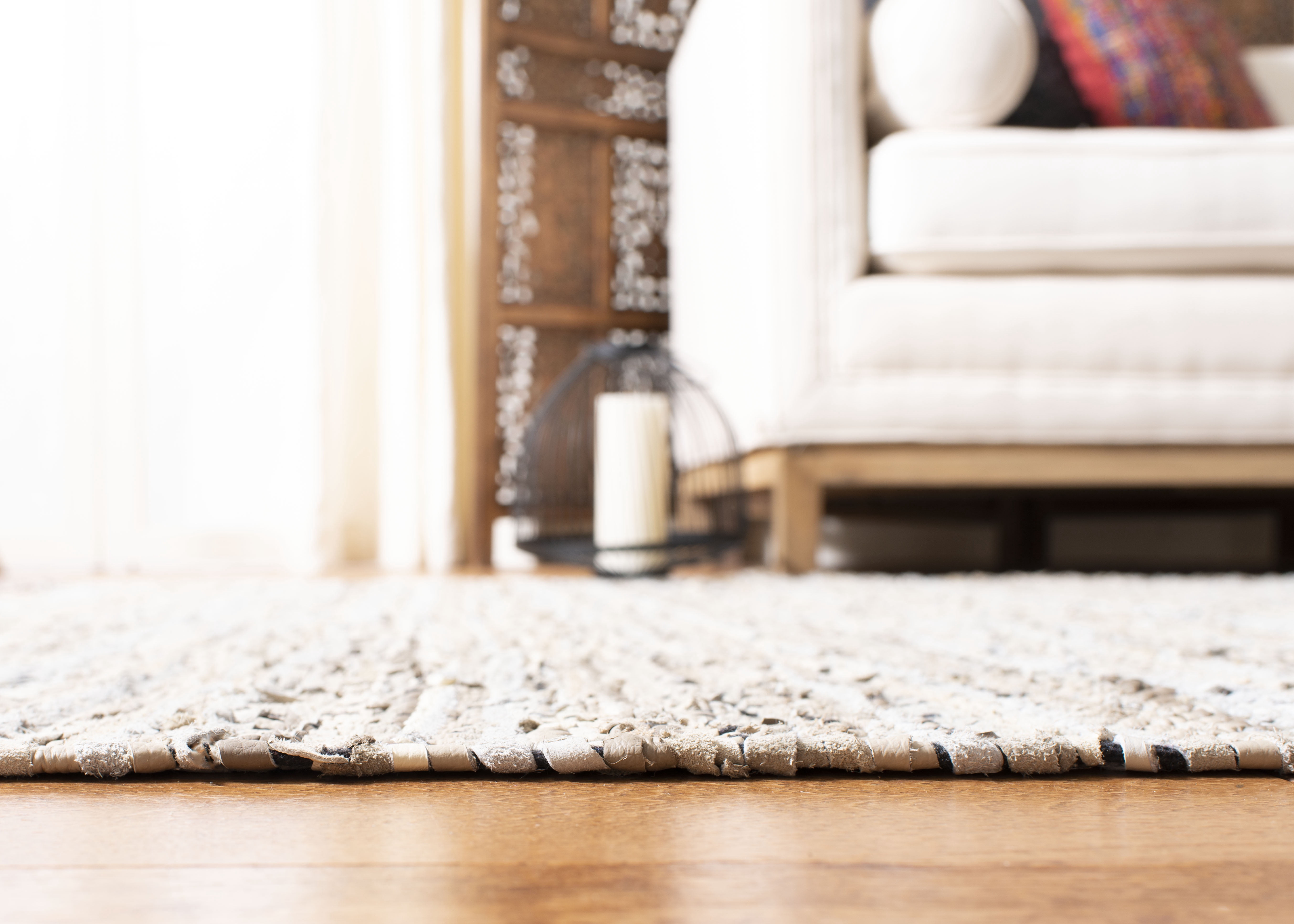 SAFAVIEH Vintage Leather Jantar Striped Braided Area Rug, Beige/Multi, 8' x 10'