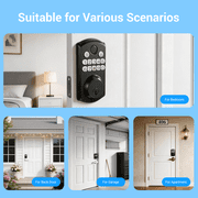TOPVISION Fingerprint Door Lock, Smart Deadbolt Lock for Front Door, Keyless Entry, App Remote Control, Auto Lock