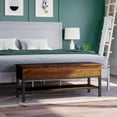thumbnail image 3 of Emma + Oliver Farmhouse Storage Entryway Bench with Hinged Lift Top, Walnut, 3 of 13