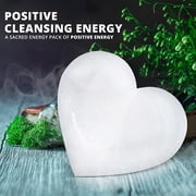 SALT 84 Selenite Crystal Heart Stone, Used for Cleansing Rooms, Ideal Gift for Decor-3 Pack
