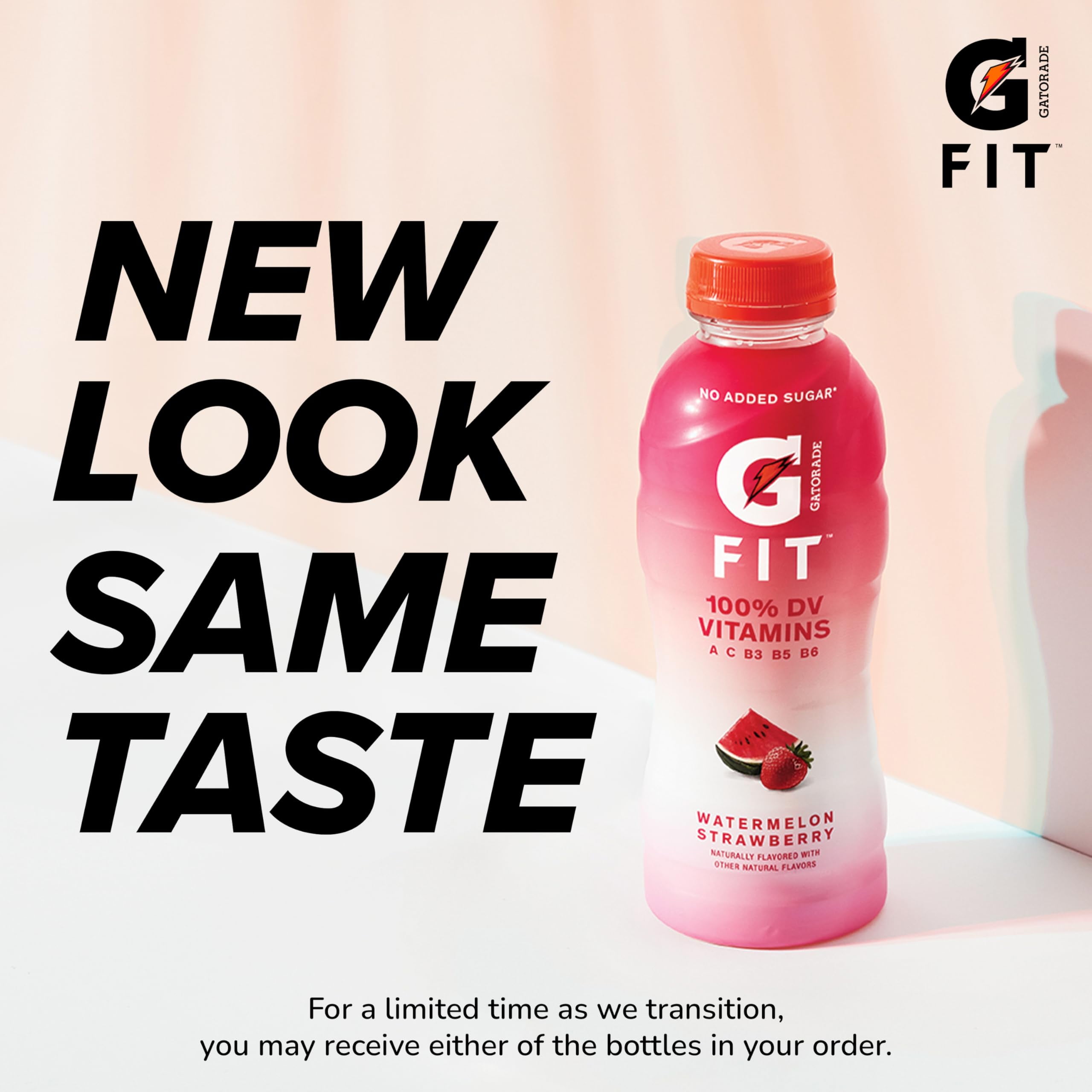 Gatorade Fit Electrolyte Beverage, Healthy Real Hydration, Watermelon Strawberry, 16.9.oz Bottles (12 Pack)