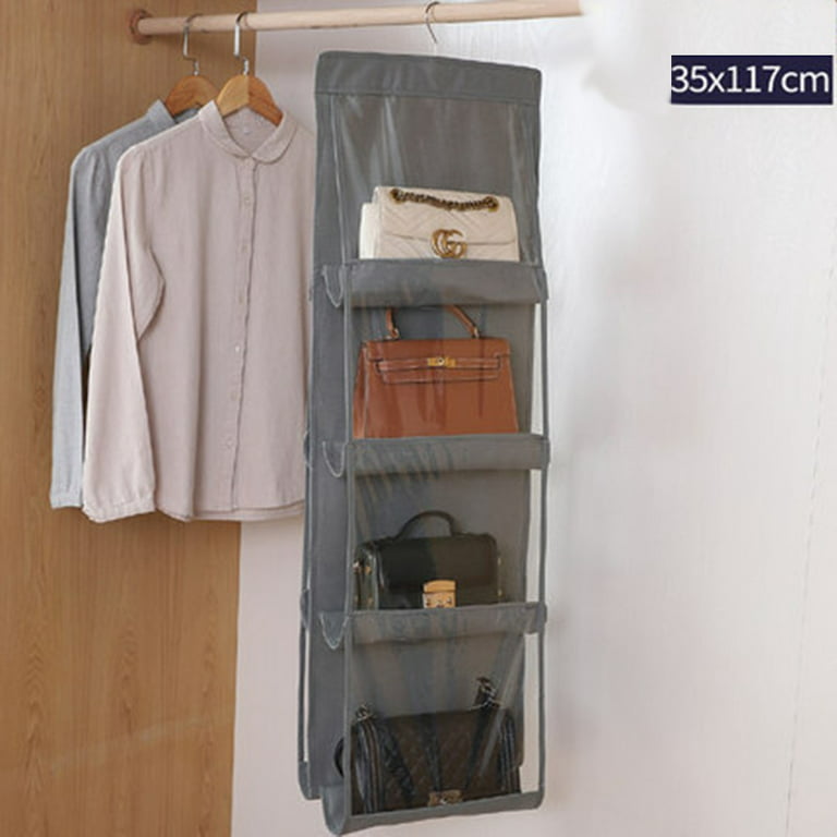 Hanging Handbag Organizer Dust-Proof Storage Holder Bag Wardrobe Closet for  Purse Clutch with 8 Larger Pockets 