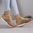 thumbnail image 4 of BLTIBY 2025 Womens Sneaker Thick Chunky Round Toe Leopard Printed Comfortable Casual Fashion Lace Up Work Shoes Brown 43, 4 of 6