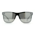 thumbnail image 6 of Kush Premium Mens Shield Horn Rim Mirror Lens Sunglasses Black Grey Silver Mirror, 6 of 9
