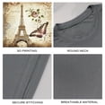 thumbnail image 4 of Coolnut Men's T Shirt Odor Protection Short, Vintage Eiffel Tower Mens Short Sleeve Tees, Grey Crew-Neck Casual Tee Shirts, L, 4 of 6