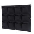 thumbnail image 2 of Bolsa para cultivo de plantas para jardín, degradable, vertical, para colgar en la pared, con 12 bolsillos (negro), 2 of 11