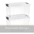 thumbnail image 4 of Superio Clear Storage Boxes with Lids, Plastic Container Bins for Organizing, Stackable Crates, BPA Free, Non Toxic, Odor Free, Organizers for Home, Office, School, and Dorm, 4.75 Quart, 2 Pack, 4 of 9