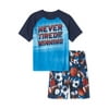 The Childrens Place Short Sleeve 'Never Tired Of Winning' Sports Ball Print Pajama Pant 2-Piece Set (Little Boys and Big Boys)