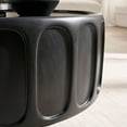 thumbnail image 5 of 35.43" Round Coffee Table, Fiberglass Coffee Table Modern Side Table Handcraft Drum Center Table Accent End Table for Living Room Bedroom Apartment Office, Black, 5 of 7