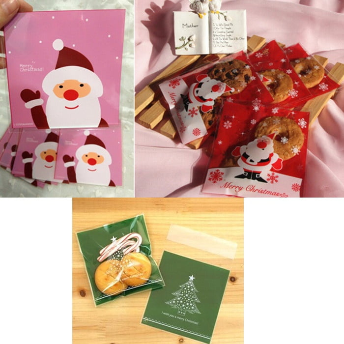 12 Kids Christmas Xmas Cute Characters Sweet Treat Self Sealing Paper Party Bags 