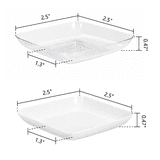 Appetizer Sticker Clear/White Plastic Appetizer Plates Set, 2.5 x 2.5 inch, 24 Pieces, by ...