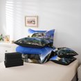 thumbnail image 6 of Manfei Hunting and Fishing Twin Bedding Sets 7pcs, Big Pike Fish Bedding Comforter Set, Modern Cityscape Sheet Sets, Luxury Bedroom Decor, 6 of 8