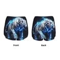 thumbnail image 3 of Salouo Futuristic Blue Light White Tiger Print Women's 2 in 1 Running Shorts Double-Layer Shorts Athletic Workout Gym Yoga Shorts Running Shorts for Women-Small, 3 of 7