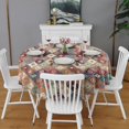 thumbnail image 2 of Orange Ethnic Rhombus Pattern Round Tablecloth 60"x60",Wrinkle Wipeable Table Cloth for Kitchen Dining Room Picnic Patio Party, 2 of 6