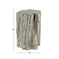 thumbnail image 4 of DecMode Eclectic Carved Chopped Tree Log Inspired with Wood Grain Pattern Accent Table, 13"W x 19"H Features Metallic Silver/Gold Finish, 4 of 15