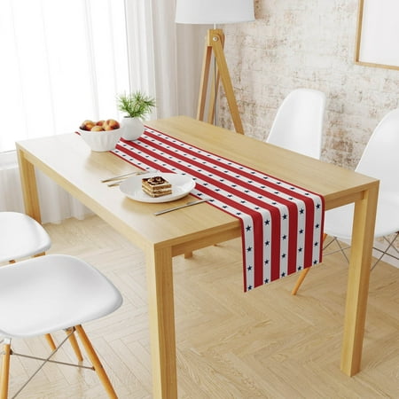

〖Roliyen〗Home Decor Decorative Table Banner American Flag 4Th July Patriotic Memorial Day Table Runner Independence Day Holiday Kitchen Table Decoration Indoor Outdoor Home Party Decoration