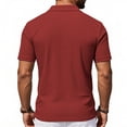 thumbnail image 5 of SGMVNU Men's Short Sleeve Polo Shirts, Solid Color V Neck Collared Golf Tee, Casual Slim Fit Breathable Summer T Shirts for Daily Work Outdoor Brick Red L, 5 of 7