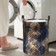 thumbnail image 5 of Balery Watercolor Snake Skin Cesta de ropa redonda con asas, impermeable, independiente, para ropa, juguetes, dormitorio y familia-Medium, 5 of 6