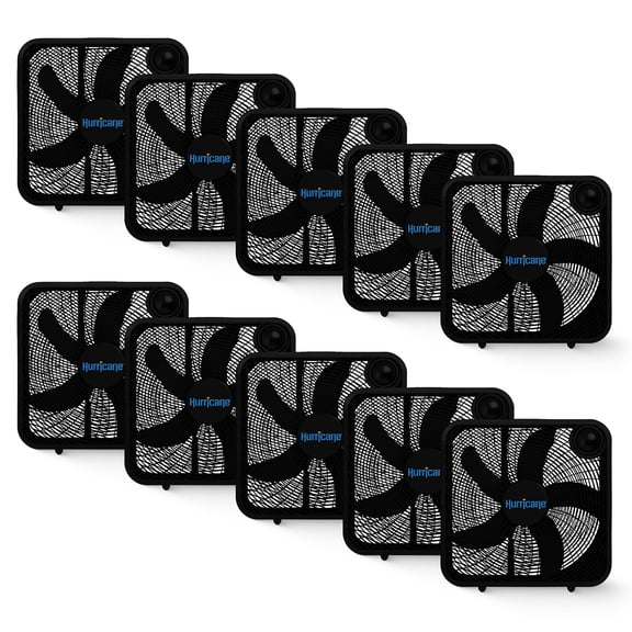Hurricane 20 Inch Classic Series Floor Box Fan with 3 Speed Settings, Black, 10 Pack