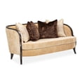 thumbnail image 4 of Michael Amini Malibu Crest Chenille Loveseat - Honey/Dark Espresso, 4 of 15