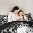 thumbnail image 4 of Castle Fairy Dark Gothic Skull Full Size Comforter Sets 3-Piece,Halloween Twisted Vines Bedding Comforter Set,White Blacks,1 Comforter and 2 Pillowcases,Black Reversible, 4 of 6