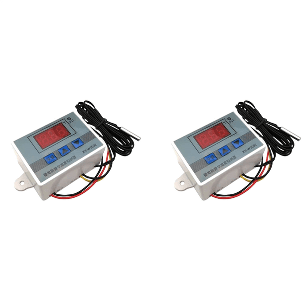 2X Controlador de Temperatura LED Digital Profesional W3002 de 12 V y Regulador de Termostato de 10 A XH-3002