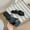 Black, variant on Jacenvly 2024 New Women's Shoes Summer Squares Toe Fish Mouth Slippers Women's Flat Outer Slippers Black Sandals for Women