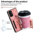 thumbnail image 6 of ELEHOLD for Samsung Galaxy S20+ Case with Ring Holder, Galaxy S20+ Wallet Case with RFID Blocking Card Holder Wristlet Strap, Magnetic Button Flip Folio Kickstand Shockproof Phone Cover,Pink, 6 of 10