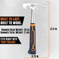 thumbnail image 6 of Mutt Tools Professional Brick Hammer - 20oz Heavy Duty Masonry Hammer for Bricklayer Tools, Stone Hammer for Mason Work, 6 of 6