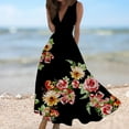 thumbnail image 2 of WTXUE Maxi Dresses, Sun Dress Sleeveless Vestidos Casuales Para Mujer V-Neck, For 2024 Spring Summer Elegant Wrap Trendy Flowy Dress Floral Maxi Women's Plus, Black Size S, 2 of 6