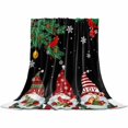 thumbnail image 2 of Christmas Snowman Throw Flannel Blanket 40x50In Christmas Tree Pine Snowflakes Black Super Soft Cozy Bed Blanket, Lightweight Plush Fuzzy Bed Throw for Bedroom Sofa Couch Living Room, 2 of 4