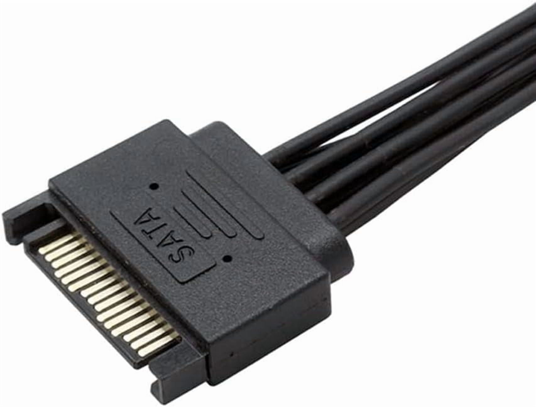 HRTGFD-15 Pin SATA Power Extension Cable SATA Male to Female Extender Cable Adapter for HDD Hard Drive 23inch 58cm (1 to 4)