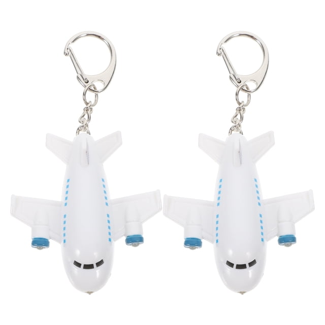 2 uds., Llaveros de avión encantadores, llavero luminoso LED, llavero con sonido, decoración de llaves, regalo de cumpleaños para niños