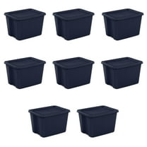 Sterilite 18 Gallon Tote Box Plastic, Blue Cove, Set of 8