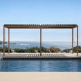 thumbnail image 3 of Mirador 10'x 20' 111S Takasho Wood Grain Outdoor Aluminum Pergola w/ Adjustable Rainproof Louver for Garden, Patio, Backyard, 3 of 12