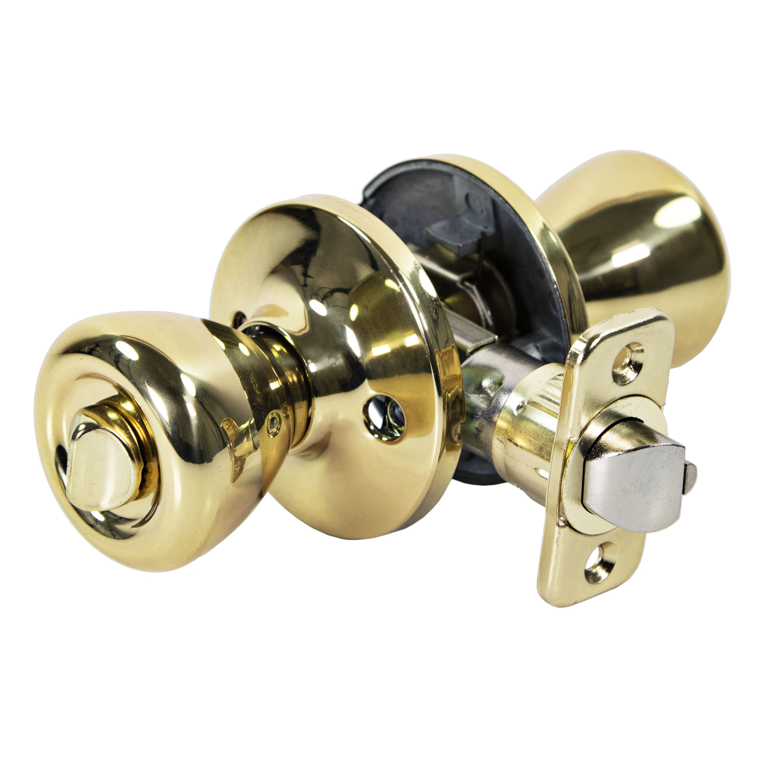 Ultra Security Rittenhouse Keyed Entry with Deadbolt Tulip Door Knob - Security Keyed Entry with Deadbolt Lockset, KW1 Keyed Entry, Fits 1-3/8" To 1-3/4" Thick Door (Polished Brass Finish, 1 Pack) - image 5 of 10