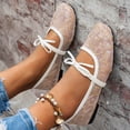 thumbnail image 3 of Rokment Women's Mesh Embroidered Ballet Flats Comfortable Walking Shoes Bowknot Square Closed Toe Ballerina Low Heel Bridal Lace Floral Bow Dress Slip on Loafers Summer Fall Casual Gold Size 7.5, 3 of 7