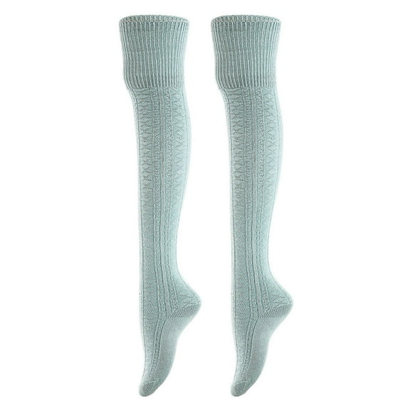 AATMart Women's 2 Pairs Comfortable Lightweight Moisture Wicking & Extra Soft Knee High Cotton Boot Socks Size 6-9 M1025 Sky Blue 2p-01