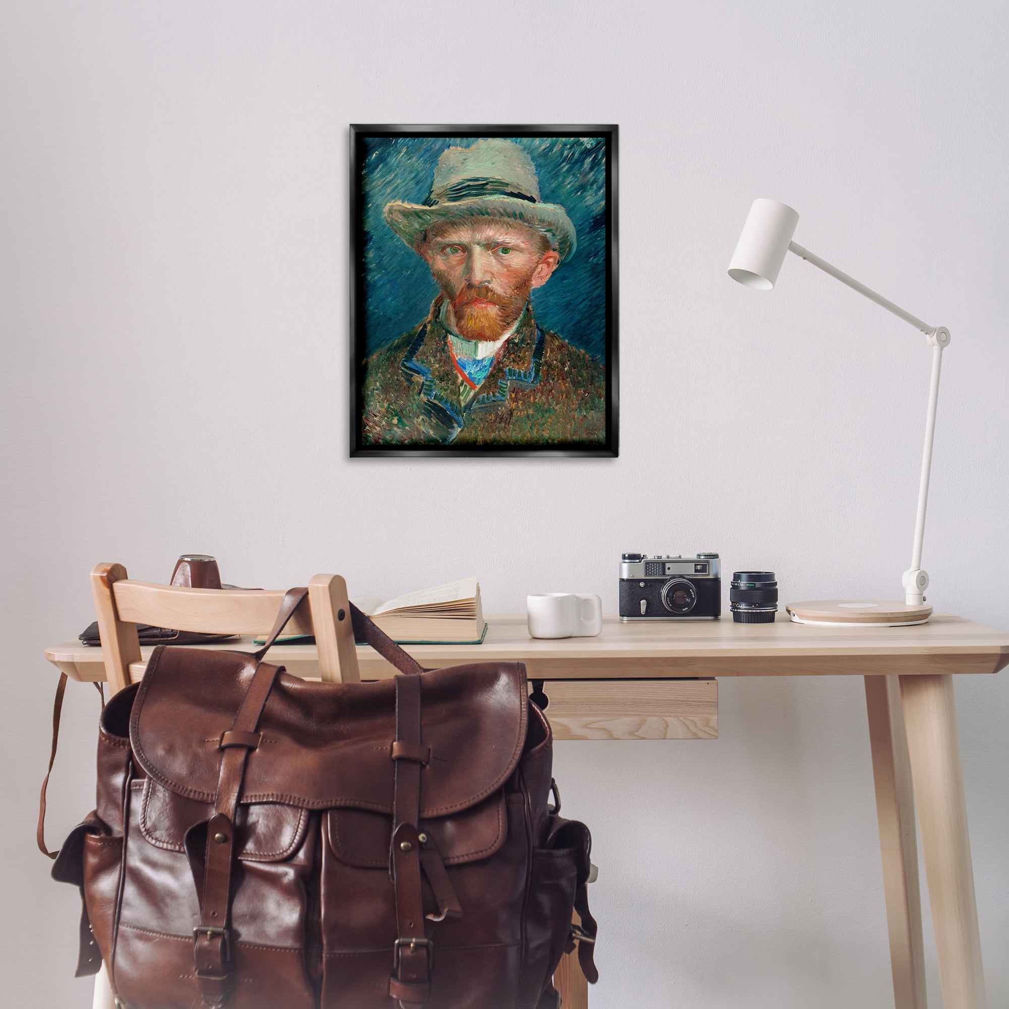 Stupell Industries Classic Van Gogh Portrait People Painting Black Floater Framed Canvas Art Print Wall Art, 25 x 31