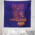 thumbnail image 1 of Indie Tapestry, Ornamental Hand Drawn Owl in Vintage Style Floral Details Wisdom, Fabric Wall Hanging Decor for Bedroom Living Room Dorm, 5 Sizes, Purple Orange, by Ambesonne, 1 of 1