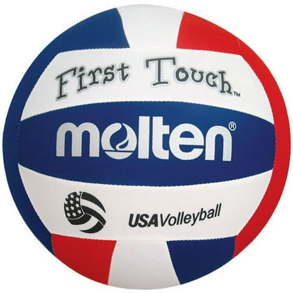Molten First Touch Volleyball, Red/White/Blue, 10 & Under/5.0-Ounce