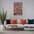 thumbnail image 5 of Evening Market Wall Art Zocalo De Puebla Mexico Retro Travel Poster Historic Plaza Colonial Buildings Canvas Poster, 5 of 8