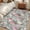 Gray Green Light Pink, variant on 2.7x5 Area Rugs, Pink Green Spring Floral Non-Skid Rubber Backing Large Rectangle Rugs - Living Room Bedroom Home Office, Vintage Botanical Summer Indoor Floor Mat Carpets Washable Rug