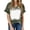 Army Green, variant on Fesfesfes Blouse Women's Tops Women's Fashion Casual Loose Blouse Tiy-dye Printing V Neck T-Shirt Blouse Print Tee V Neck Tops for Women 2XL(US:12)