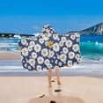 thumbnail image 2 of Yayeee Kids Hooded Towel with Hand Pockets Beach Soft Absorbent Bath Wrap 50 x 23.5 inch, Retro Daisy Pattern, 2 of 5