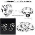 thumbnail image 3 of Stainless Steel Spinner Ring With Moon And Stars Design Rotatable Unisex Jewelry For Relaxation And Style Chic, 3 of 11